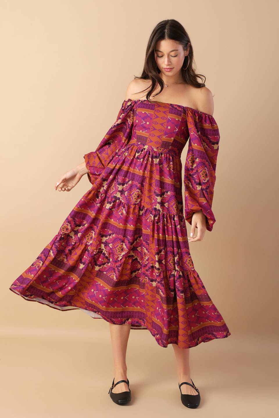 MELLOW MOMENTS WOVEN MIDI DRESS Flying Tomato